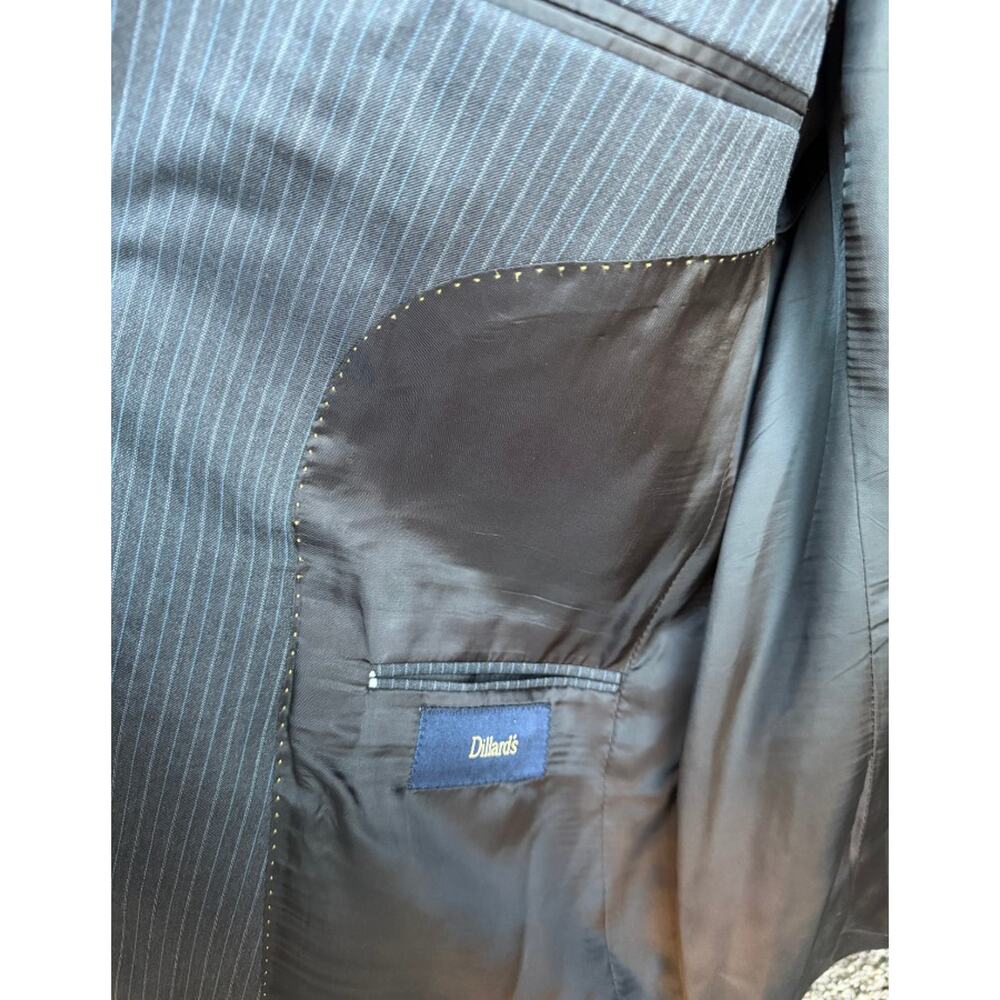 Dillard’s Gold Trumpeter Gray Pinstripe Blazer Men’s Suit Jacket 42R Made In USA - Picture 4 of 10
